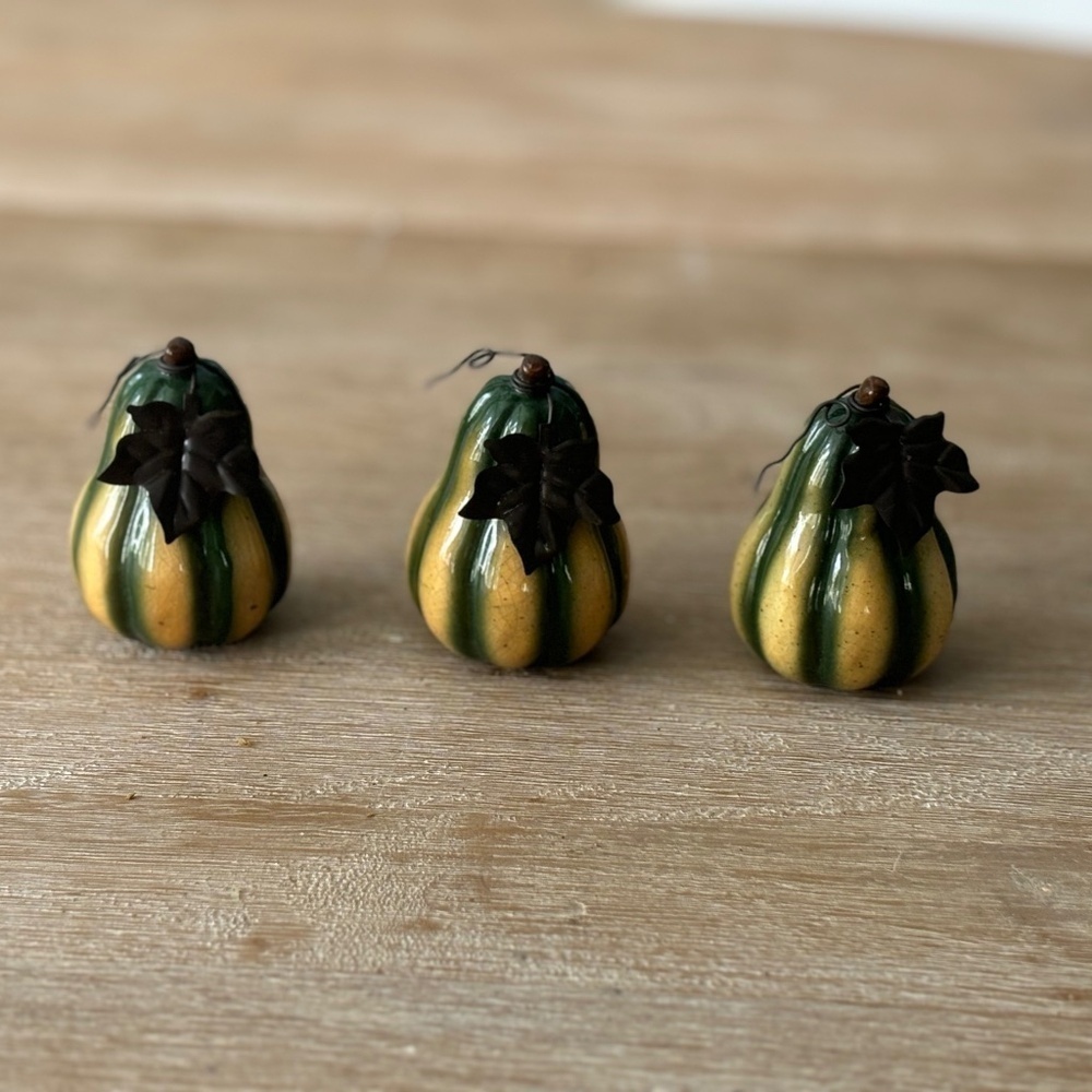 Vintage Y2K Russ Berrie UK Autumn Place Card Holder Collection, 3 Gourds